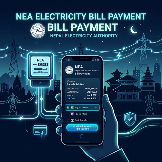 Nepal electricity and water bill payment from abroad